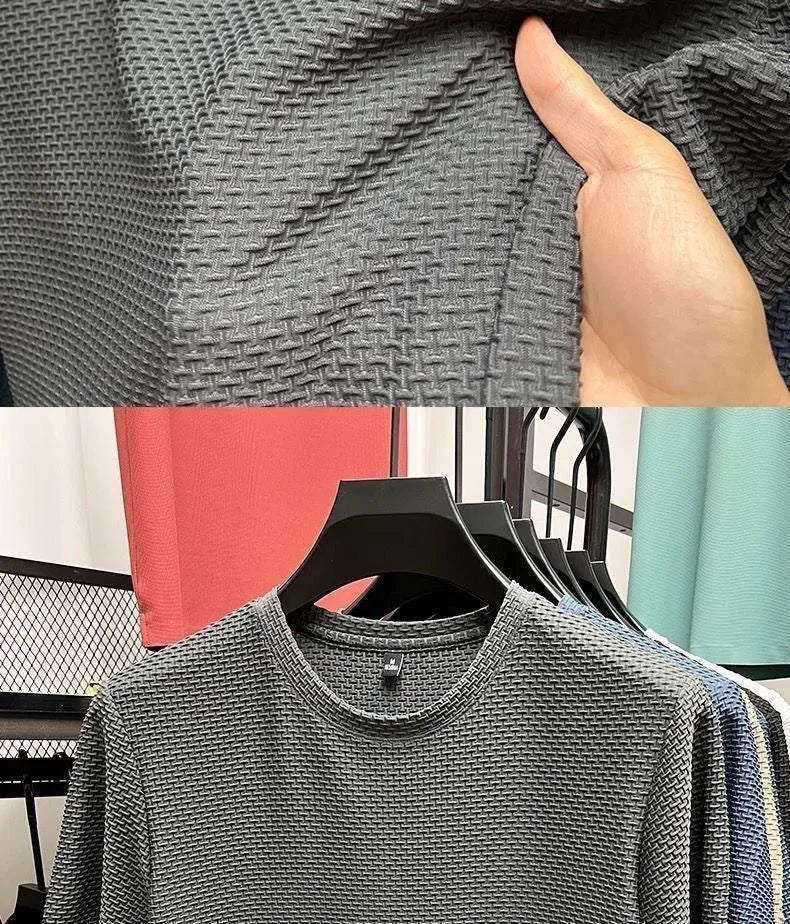 Men's Ice Silk T-Shirt Short Sleeve Lightweight Breathable Comfortable Cool Feeling Casual Trendy Summer Elastic Slim Fit - Ellianto fashion Men's