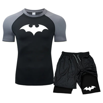Men’s Combat Sports Set – Rash Guard, Compression Tights, Training T-Shirt & Muay Thai Shorts for MMA, Boxing & Jiu-Jitsu