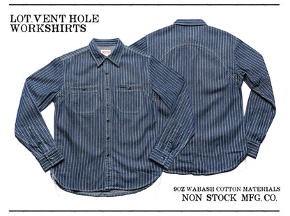 Non Stock Wabash Dot Striped Shirt Vintage Style Button Down Workshirt For Men - Ellianto fashion Men's