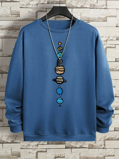 Planets In The Solar System Men Women Hoody Cartoon Crewneck Clothes Casual Comfortable Sweatshirts Warm Pullover Sweatshirt