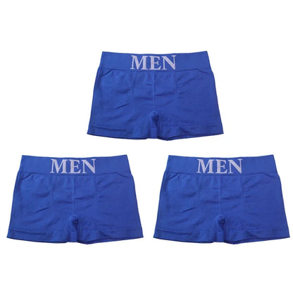 3Pcs/Lot Men's Panties Underwear Boxers Breathable Man Boxer Solid Underpants Comfortable Male Brand Shorts Black Blue Underwear - Ellianto fashion Men's