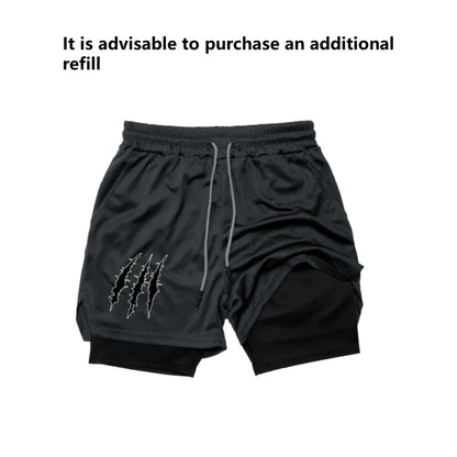 Men’s Sports Compression Set – Quick-Dry Rash Guard Top & 2-in-1 Stretch Shorts for Gym & Training