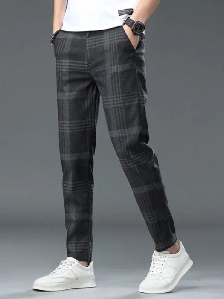 Work Social Tailoring Man Suits Pants Gray Business Trousers for Men Office Summer 2025 New in Chinese Homme Formal High Quality - Ellianto fashion Men's