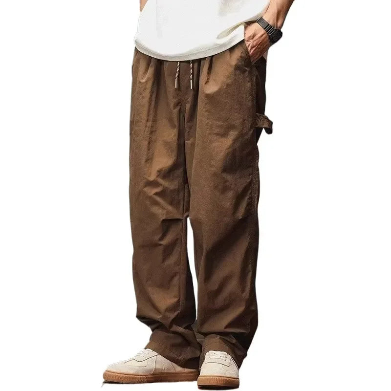 Loose Men's Casual Pants Fashionable Workwear Autumn Style Youthful Pure Color Nine-Point Trousers Trendy And Popular - Ellianto fashion Men's
