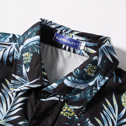 Men's Summer Short Sleeve Printed Shirt Thin Beach Shirt Men's Clothing Turtle Neck Polo Shirt for Men Casual Top - Ellianto fashion Men's