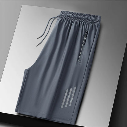Plus Size Sport Shorts 8XL Track Shorts Running Shorts Breathable Ice Silk Man Quick Dry Outdoor Drawstring with Zipper Pocket - Ellianto fashion Men's