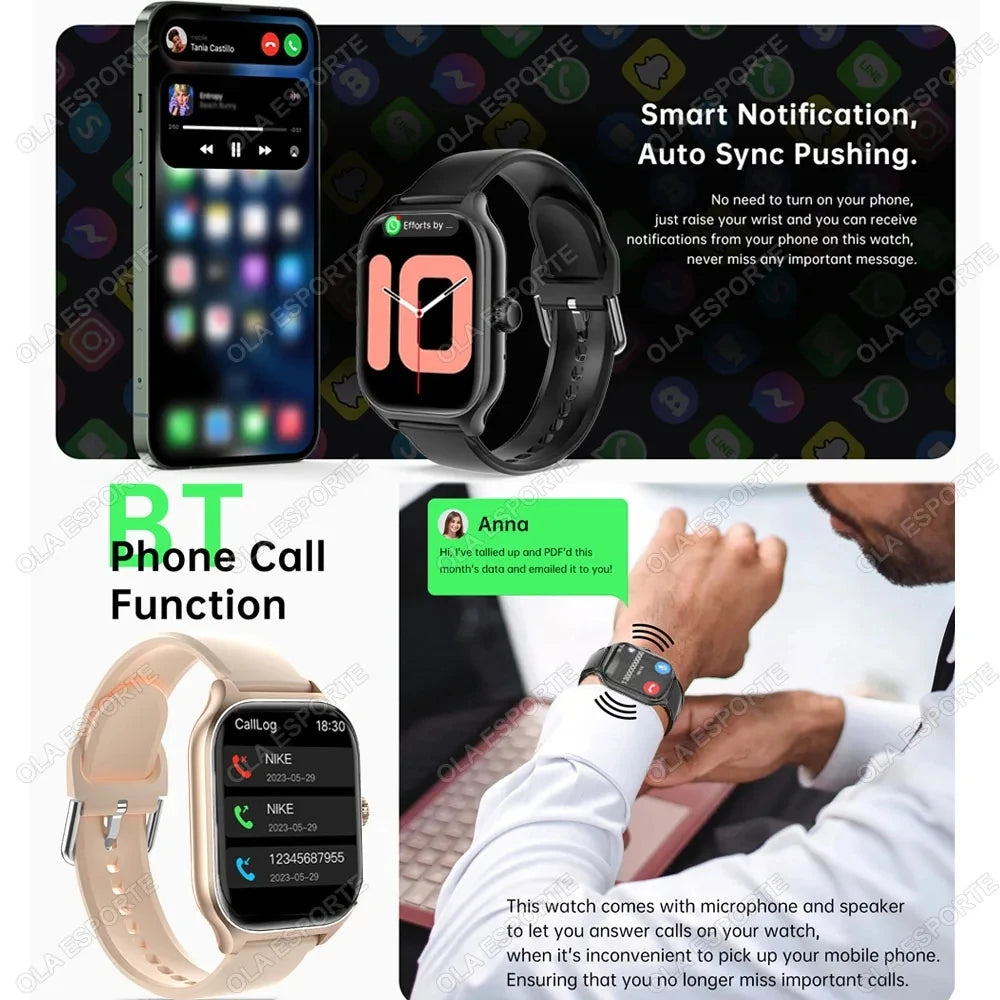 New Smart Watch H9 Pro MAX 2.01-inch HD Display Bluetooth Call Message Alert Sports Mode Smartwatch For Men Women - Ellianto fashion Men's