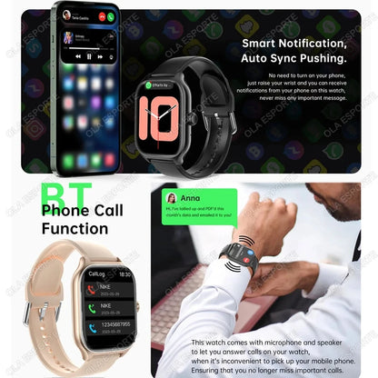 New Smart Watch H9 Pro MAX 2.01-inch HD Display Bluetooth Call Message Alert Sports Mode Smartwatch For Men Women - Ellianto fashion Men's