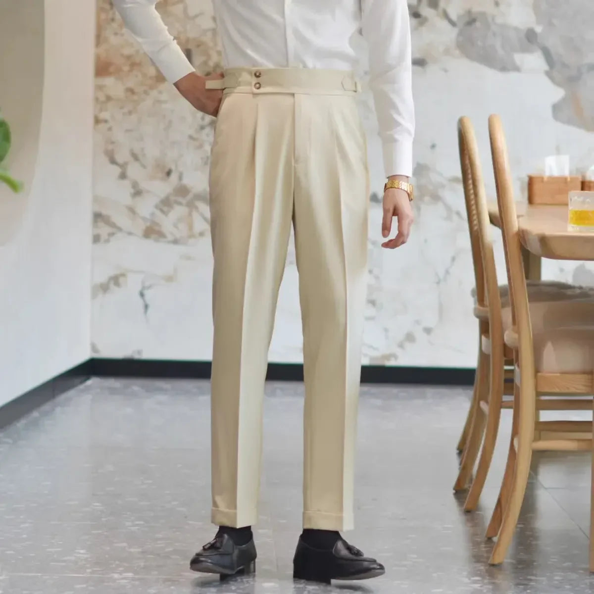 Ice Silk Baggy Cooling Office Trousers for Men Work Man Suits Pants Up Cheap Clothes Offer High Quality Stylish Fashion Spring - Ellianto fashion Men's