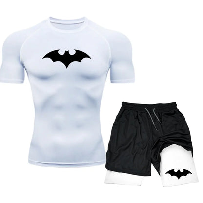 Men’s Combat Sports Set – Rash Guard, Compression Tights, Training T-Shirt & Muay Thai Shorts for MMA, Boxing & Jiu-Jitsu