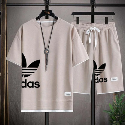 Summer 2025 New Men's pullover sportswear Set, fashionable basketball men's casual short-sleeved T-shirt + shorts two-piece set - Ellianto fashion Men's
