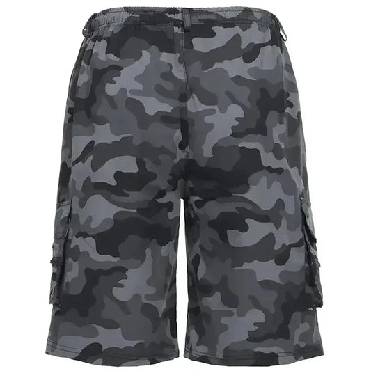 Summer Cargo Shorts Men Loose Multi Pocket Solid Color Casual Short Pants Male Outdoor Work Tactical Trousers Hot Item Fabric - Ellianto fashion Men's