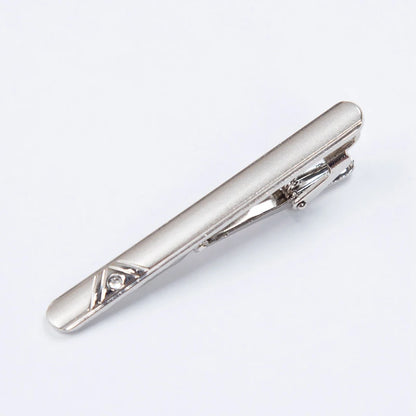 Men Metal Silver Color Tie Clip For Wedding gifts Necktie Clasp Clip Gentleman Ties Bar Crystal Tie Pin For Men's Accessories - Ellianto fashion Men's