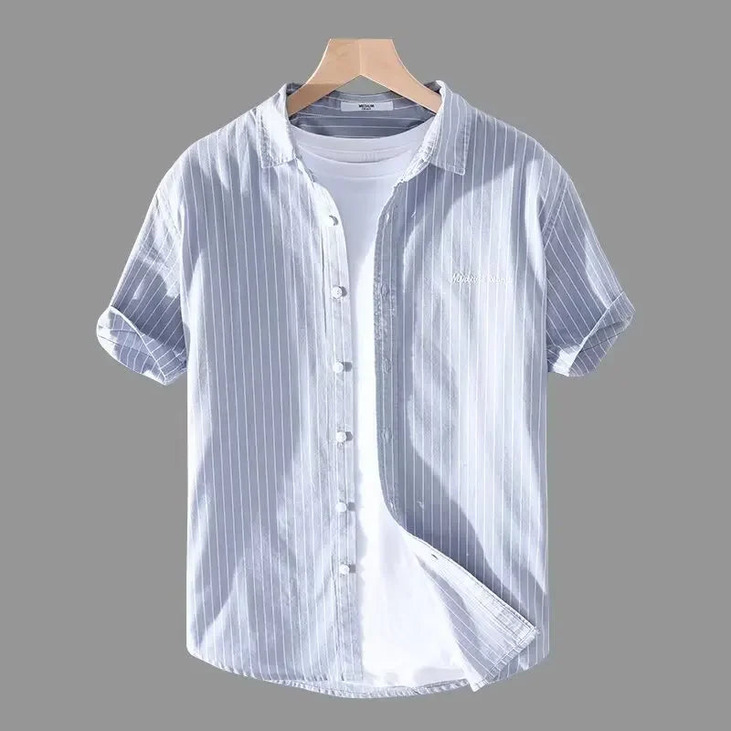 Retro Japanese-Style Short-Sleeve Shirt – Effortless Versatility and Relaxed Confidence for the Modern Man