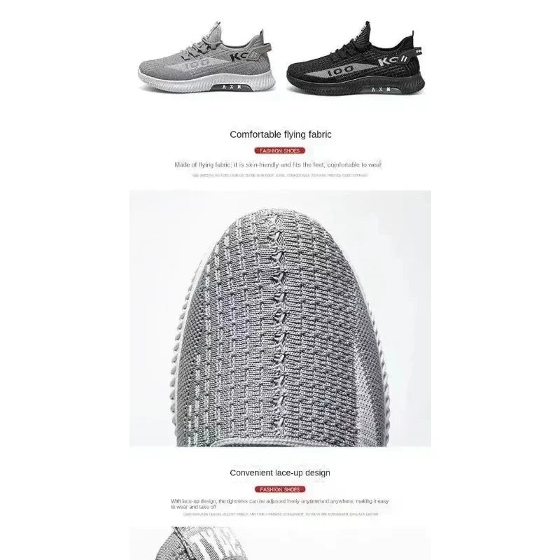 Men's casual shoes, fashionable and versatile sports shoes, breathable running shoes, outdoor walking training tennis shoes - Ellianto fashion Men's