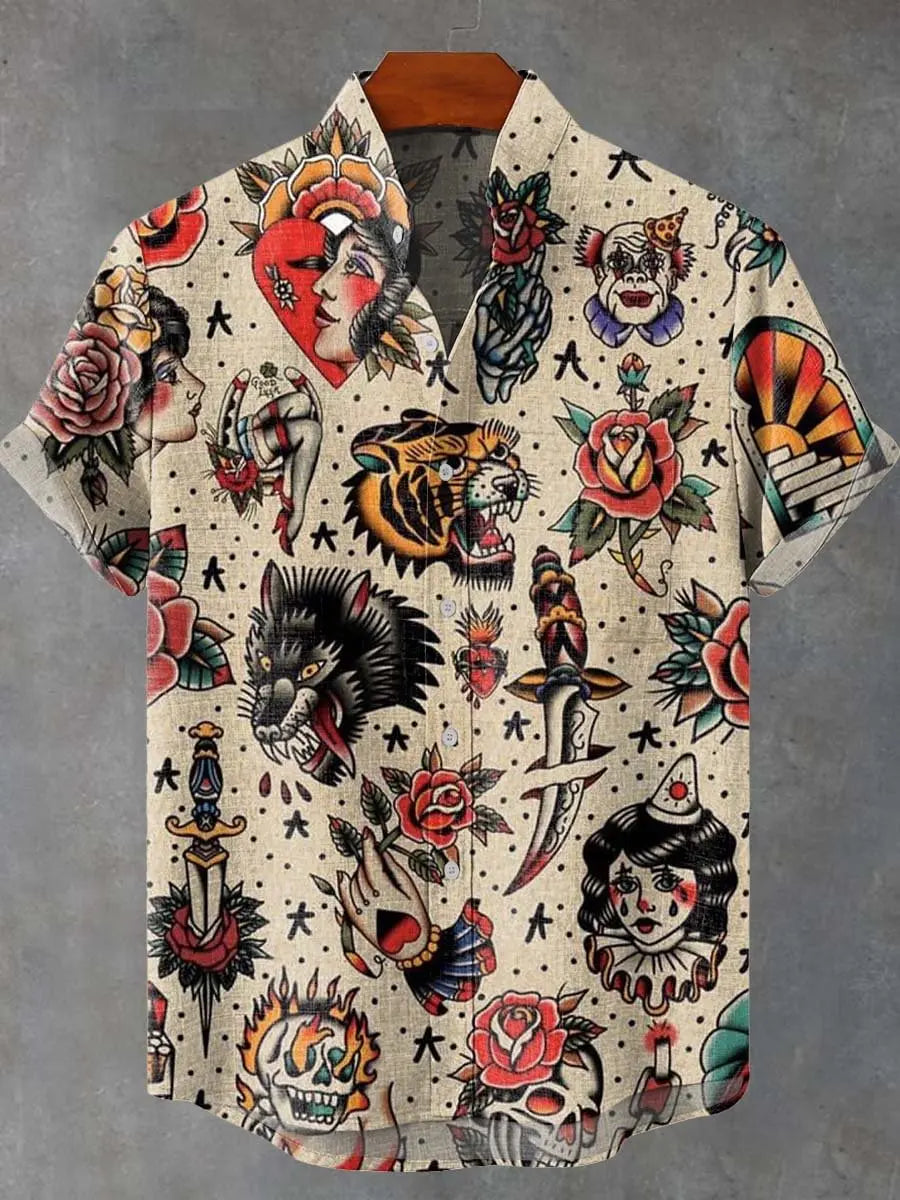 Vintage 3D Floral Printed Shirt – Lightweight Comfort and Effortless Casual Style for the Modern Gentleman