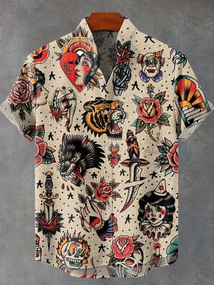 Vintage 3D Floral Printed Shirt – Lightweight Comfort and Effortless Casual Style for the Modern Gentleman