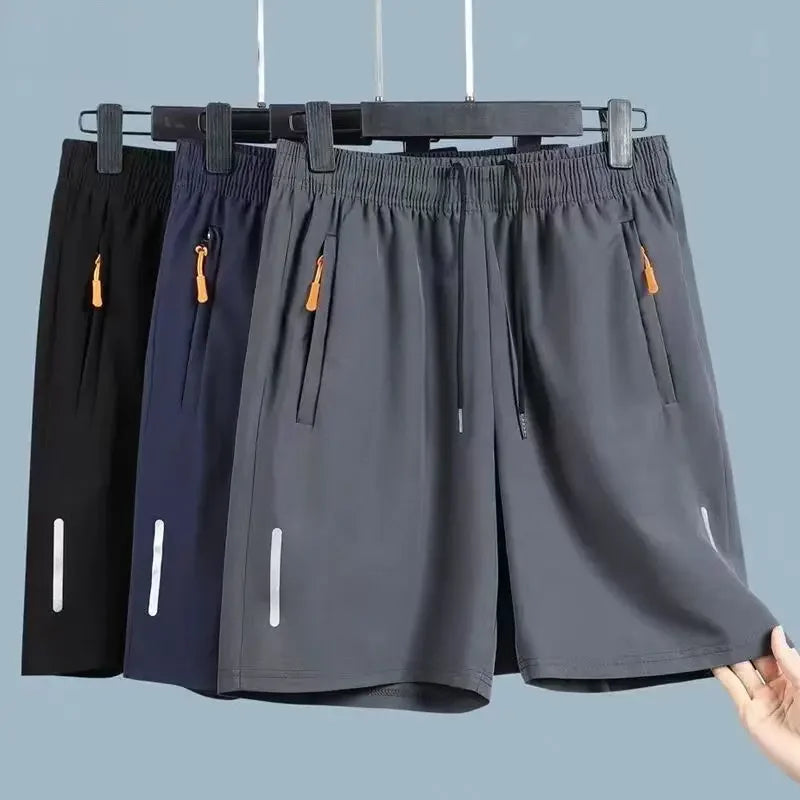 Summer Men Shorts Ice Silk Running Gym Sport Shorts Quick Dry Breathable Beach Short Pant Fitness Jogging Cool Casual Sportswear 2025 - Ellianto fashion Men's