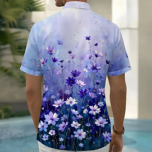 Summer 3D Guitar Print Short-Sleeve Shirt – Lightweight Comfort and Effortless Beach Holiday Style for the Modern Gentleman