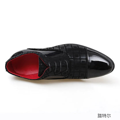 Men Formal Shoes High Heels Business Dress Shoes Male Oxfords Pointed Toe Formal Shoe for Man Luxury Wedding Party Leather Shoe - Ellianto fashion Men's