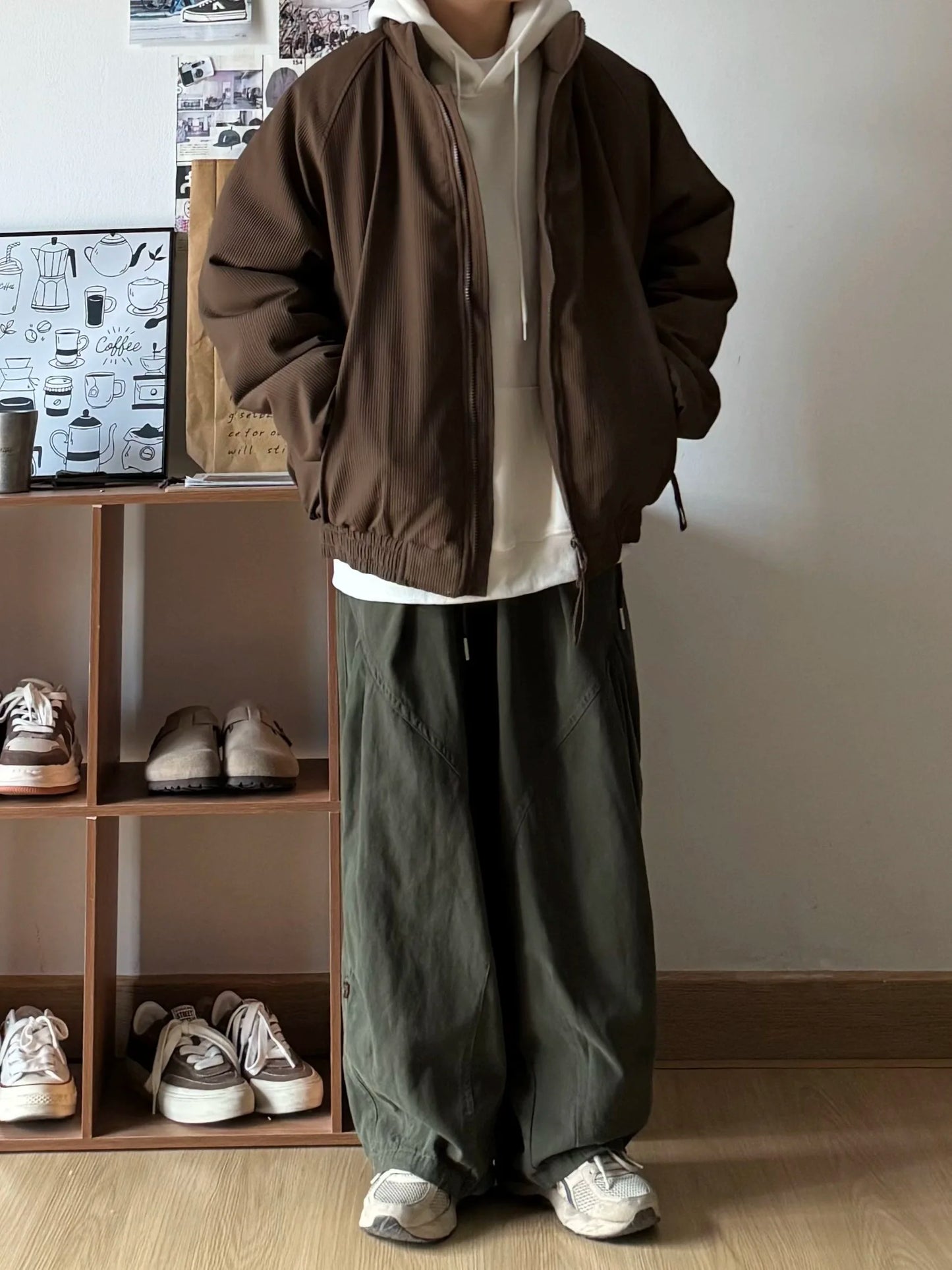Retro Harajuku Wide-Leg Casual Pants – Lightweight Loose-Fit Straight Trousers for Effortless Spring-Autumn Style