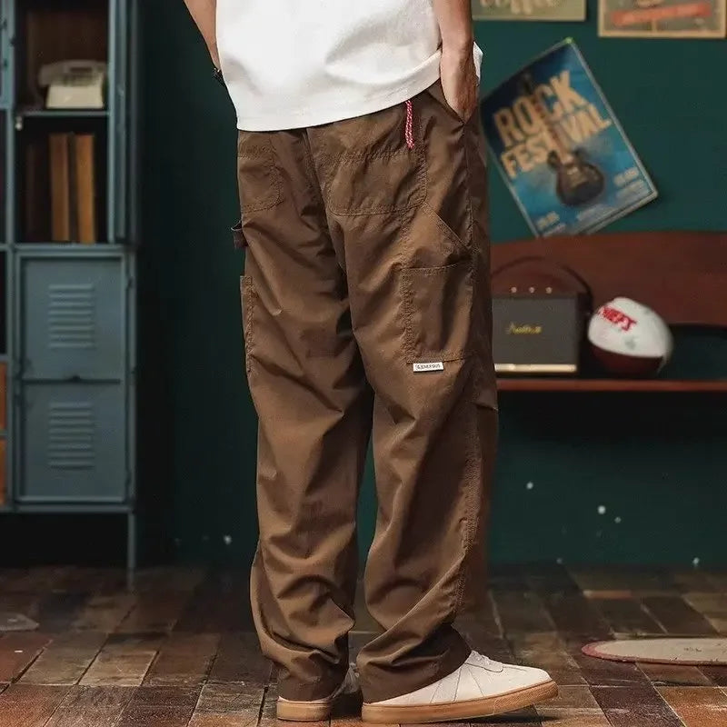 Loose Men's Casual Pants Fashionable Workwear Autumn Style Youthful Pure Color Nine-Point Trousers Trendy And Popular - Ellianto fashion Men's