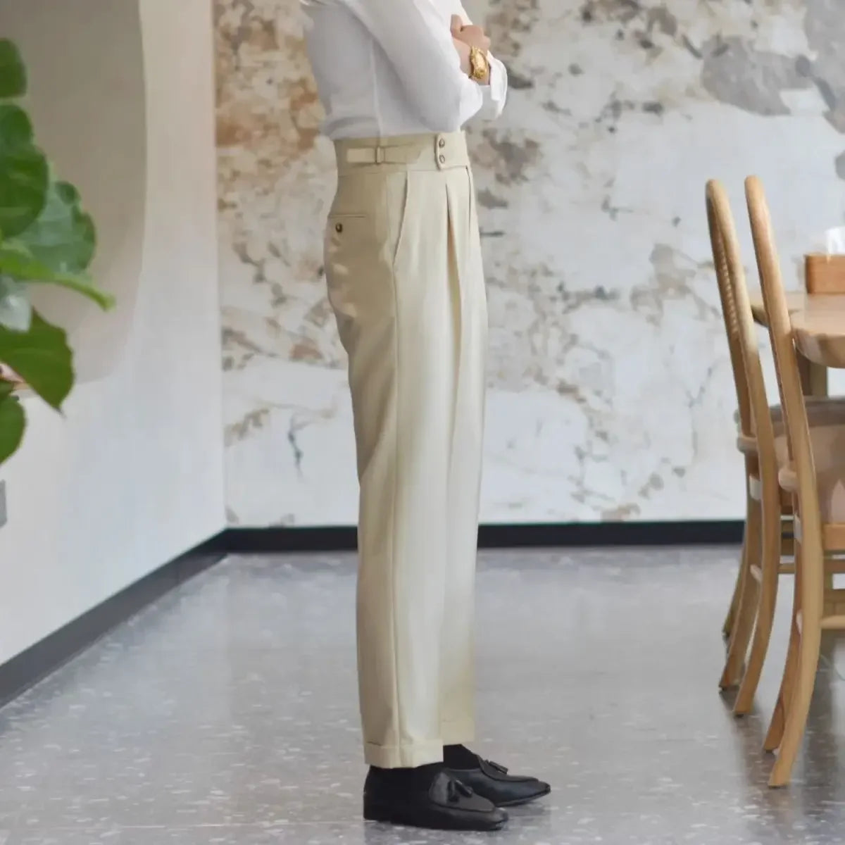 Ice Silk Baggy Cooling Office Trousers for Men Work Man Suits Pants Up Cheap Clothes Offer High Quality Stylish Fashion Spring - Ellianto fashion Men's