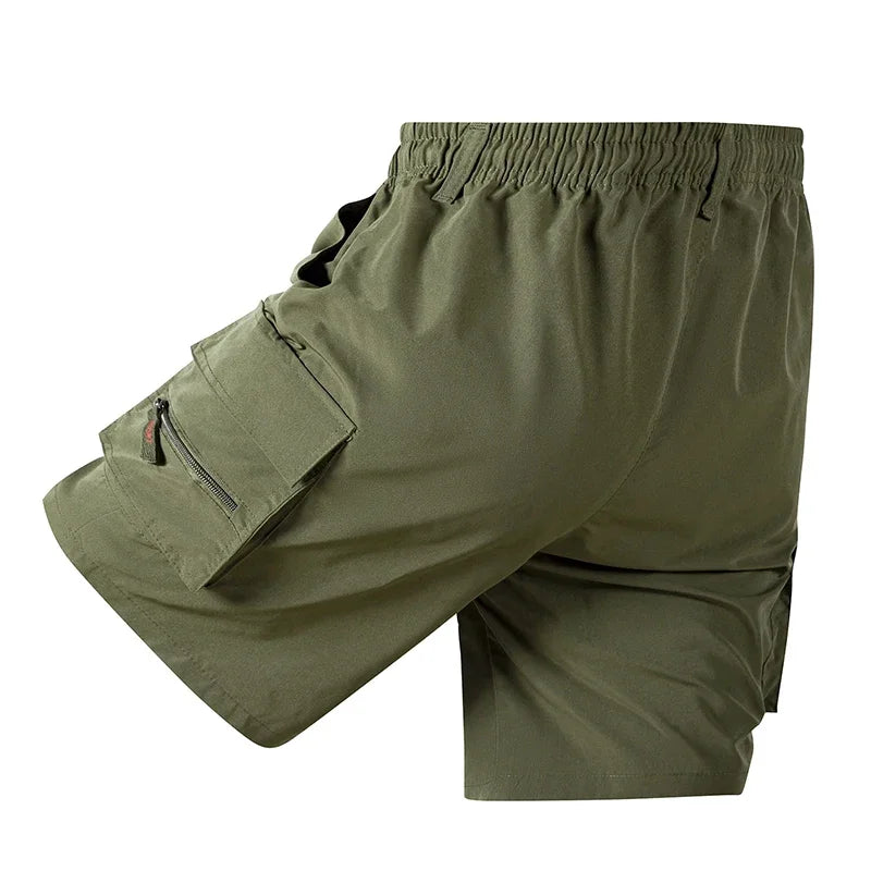 Men's Loose Cargo Shorts Multiple Pockets Sports - Inspired Casual Style Summer Running Half Pants for Outdoor Beach Fun - Ellianto fashion Men's