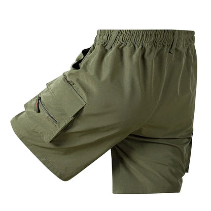 Men's Loose Cargo Shorts Multiple Pockets Sports - Inspired Casual Style Summer Running Half Pants for Outdoor Beach Fun - Ellianto fashion Men's