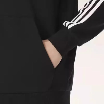 Casual Sportswear Set for Men Spring Autumn Thin Three-Stripes Open Cardigan Hoodie Pants Combo Lightweight Male Outfit - Ellianto fashion Men's