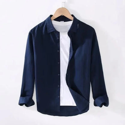 Casual Cotton-Linen Long-Sleeve Shirt – Lightweight Comfort and Timeless Style for the Modern Gentleman