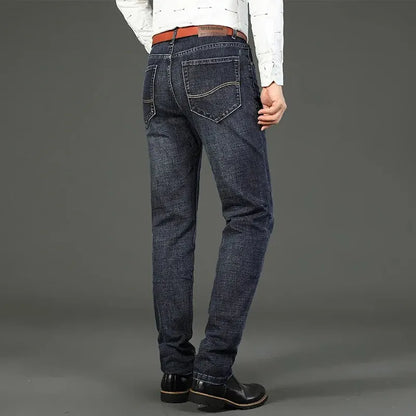 Wthinlee New Business Men's Jeans Casual Straight Stretch Fashion Classic Blue Black Work Denim Trousers Male Brand Clothing - Ellianto fashion Men's