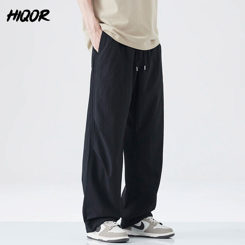 Thin Men's Pants Classic Baggy Summer New Casual Pant Business Fashion Stretch Cotton Slim Brand Male Trousers High Street Pant - Ellianto fashion Men's