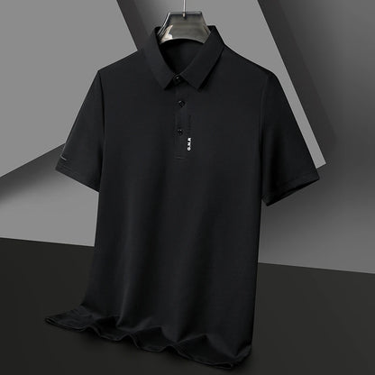 Men's Short Sleeve Solid Color Polo Shirt Breathable Comfortable Elastic Top New Arrivals Casual Business Style - Ellianto fashion Men's