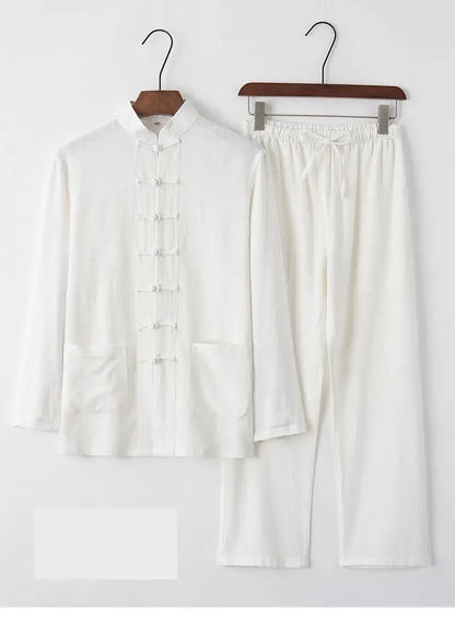 Hanfu Men Chinese Clothes for Men News Year Top Pant Hanfu Kung Fu Clothing Blouse Party Male Tang Suit Plus Size M-XXXXXL - Ellianto fashion Men's