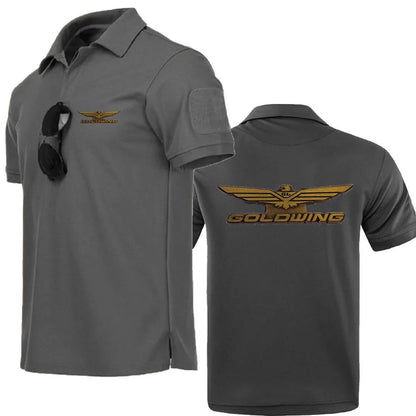 Men Polo Short Sleeve POLOS Sports Fitness Shirts T-Shirt Mesh Tshirt Goldwing GL1800 Japan Motocycles Lapel Tops Tee POLOS - Ellianto fashion Men's