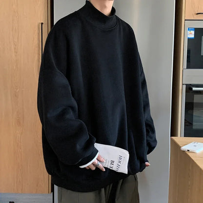 Men’s Warm Sweatshirt – Cozy, Minimalist Korean-Japanese Streetwear for Effortless Style and Everyday Comfort