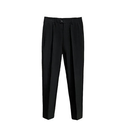 Men's Business Casual Pants Long Trousers Spring Summer Youth Slim Fit Suit Pants Spring Small Foot No Ironing Thin Pants - Ellianto fashion Men's