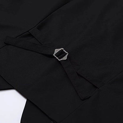 Mens Suit Vest Male Business Formal Wedding Office Birthday Party Outfit Set Easter Church Jacket Black Waistcoat - Ellianto fashion Men's