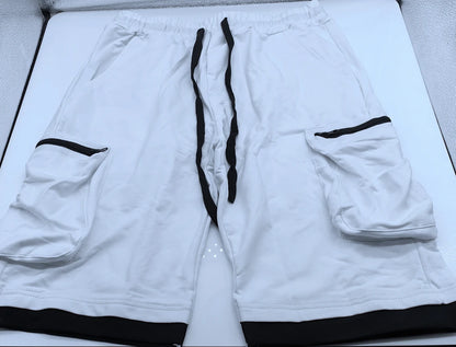 Mens Summer Cargo Shorts Cotton Workout Fitness Shorts Breathable Jogger Training Gyms Bodybuilding Multi Pocket Yellow Shorts - Ellianto fashion Men's