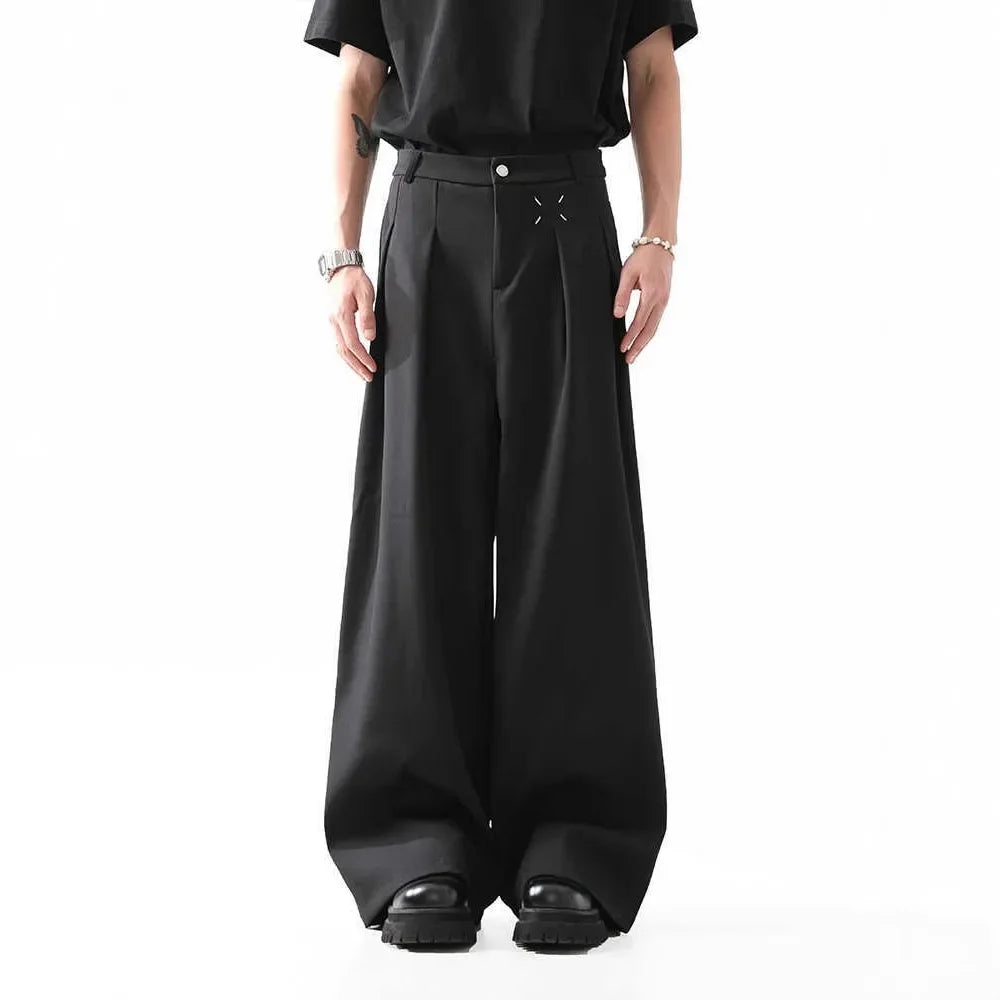Black Casual Men's Suit Pants Draping Loose Versatile Spring Autumn Seasonal Professional Long Trousers for Male - Ellianto fashion Men's