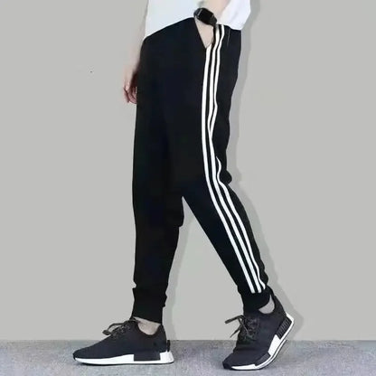 Casual Sportswear Set for Men Spring Autumn Thin Three-Stripes Open Cardigan Hoodie Pants Combo Lightweight Male Outfit - Ellianto fashion Men's