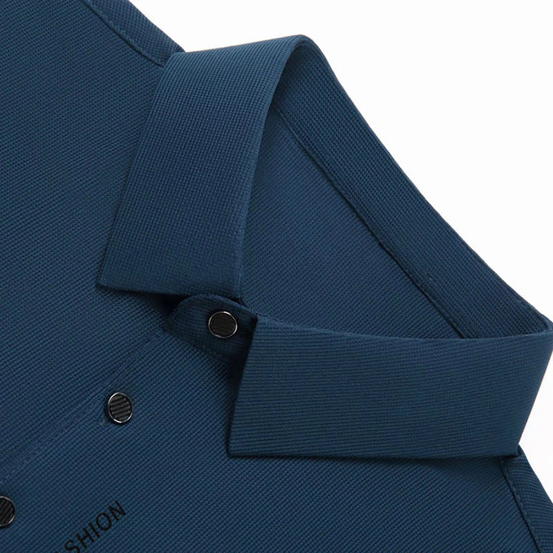 Men's Short Sleeve Solid Color Polo Shirt Breathable Comfortable Elastic Top New Arrivals Casual Business Style - Ellianto fashion Men's