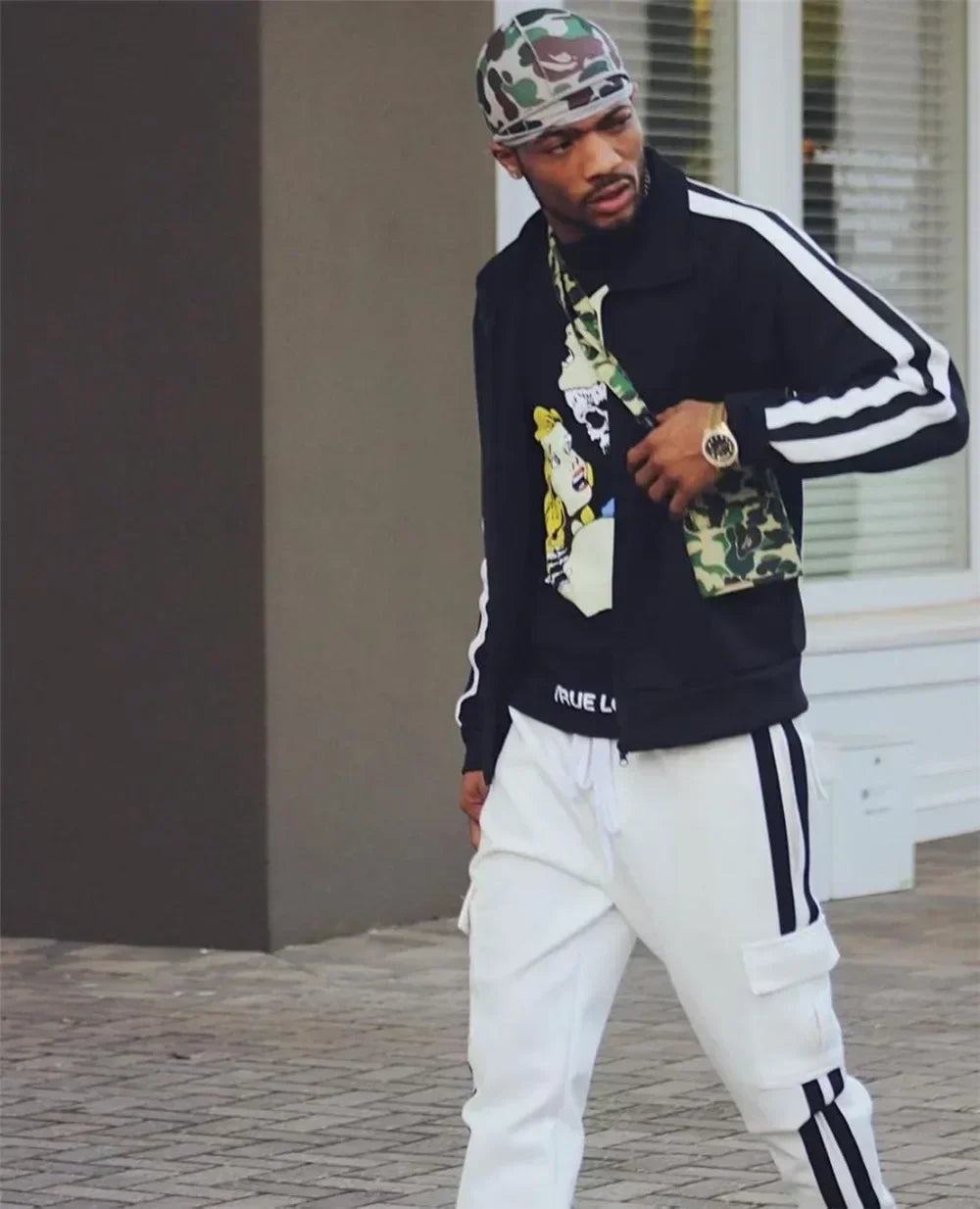 2025 New Men's Zipper Tracksuit Set Sweatshirt and Sweatpants Sports Suit Running Fitness Clothing - Ellianto fashion Men's
