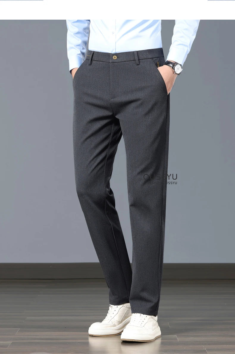 New Spring Summer Luxury Formal Pants Men Business Banquet Party Gentleman France Work Office Formal Pantalones Hombre Clothing - Ellianto fashion Men's