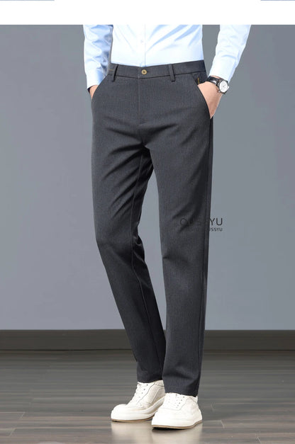 New Spring Summer Luxury Formal Pants Men Business Banquet Party Gentleman France Work Office Formal Pantalones Hombre Clothing - Ellianto fashion Men's