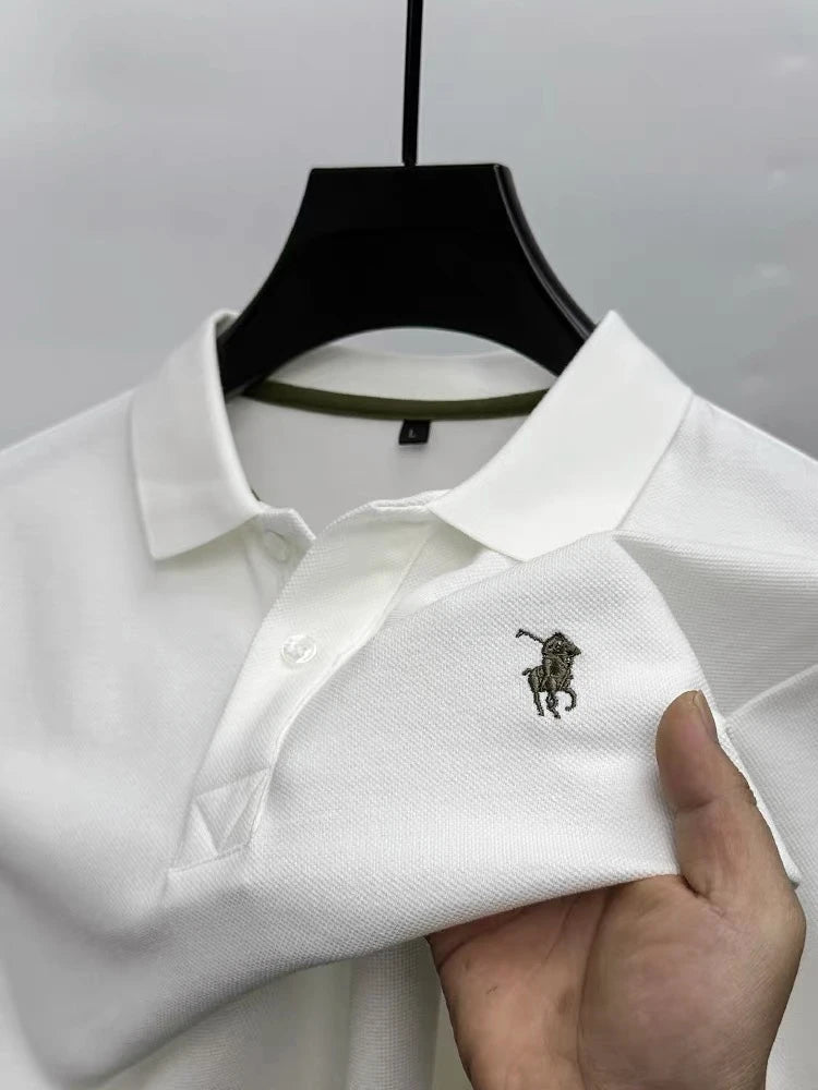 100% cotton high-end brand short sleeve polo shirt men summer business Paul fashion embroidered T-shirt loose casual men's wear - Ellianto fashion Men's