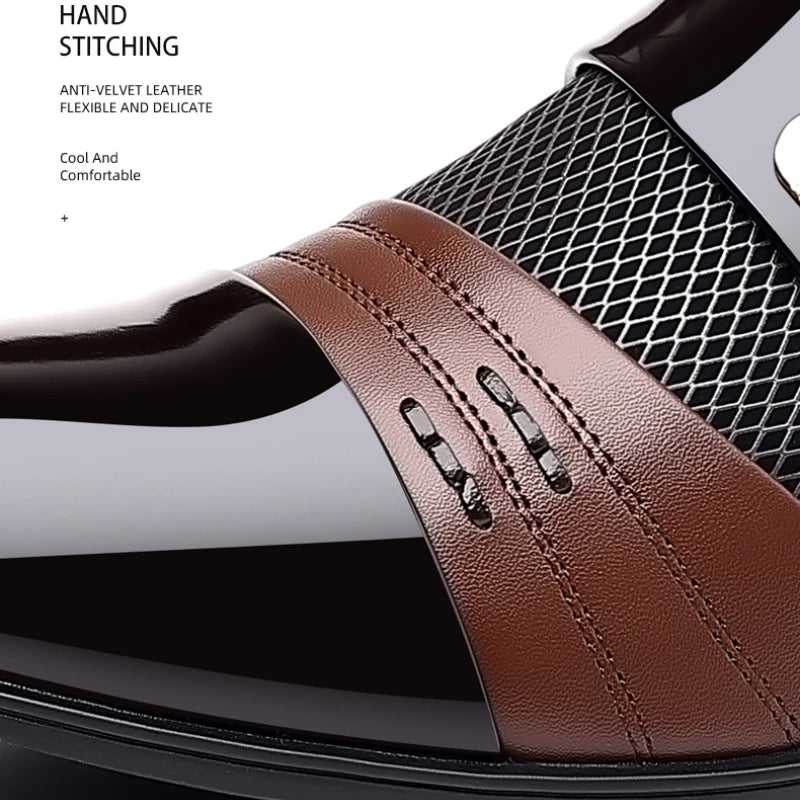 Oxford Shoes Men's Luxury Lacquer Wedding Shoe Pointed Toe Dress Shoes for Men Classic Business Men Leather Shoes Big Size 38-48 - Ellianto fashion Men's