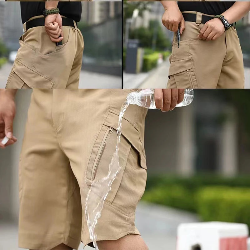 Men's Outdoor Cargo Shorts Summer Waterproof Urban Shorts Trekking Camping Hiking Climbing Trainning Fishing Panttdoor Sports - Ellianto fashion Men's