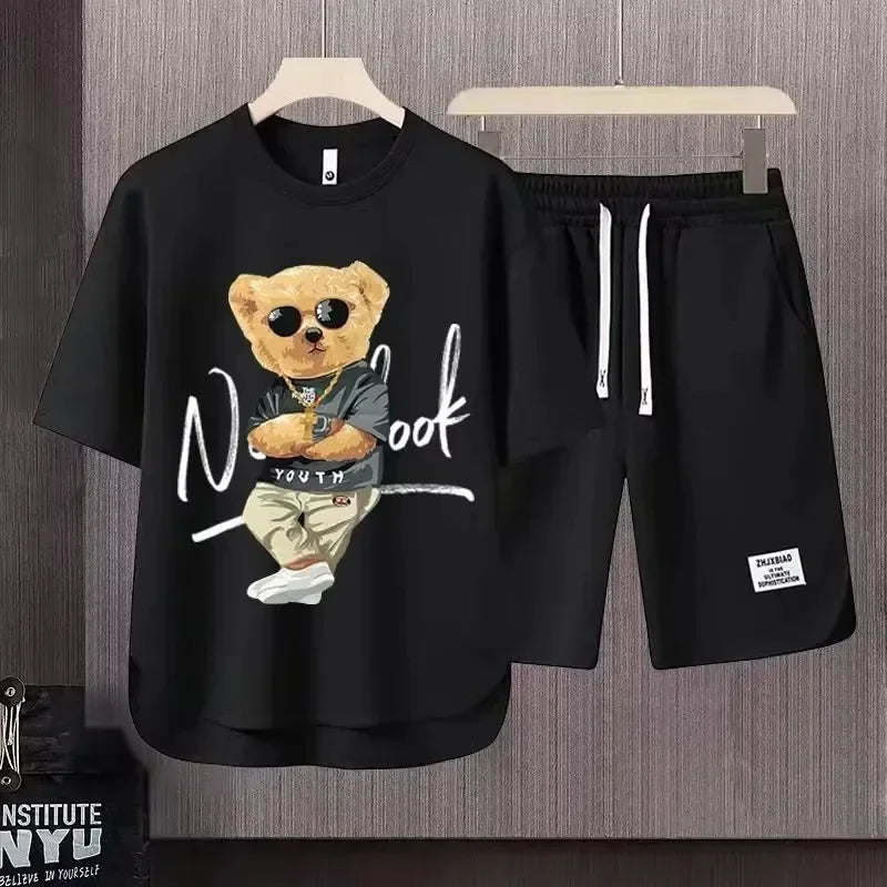 Set 2025 Loose, comfortable, quality European men's fashion, comfortable, breathable, high-quality and trendy summer men's - Ellianto fashion Men's